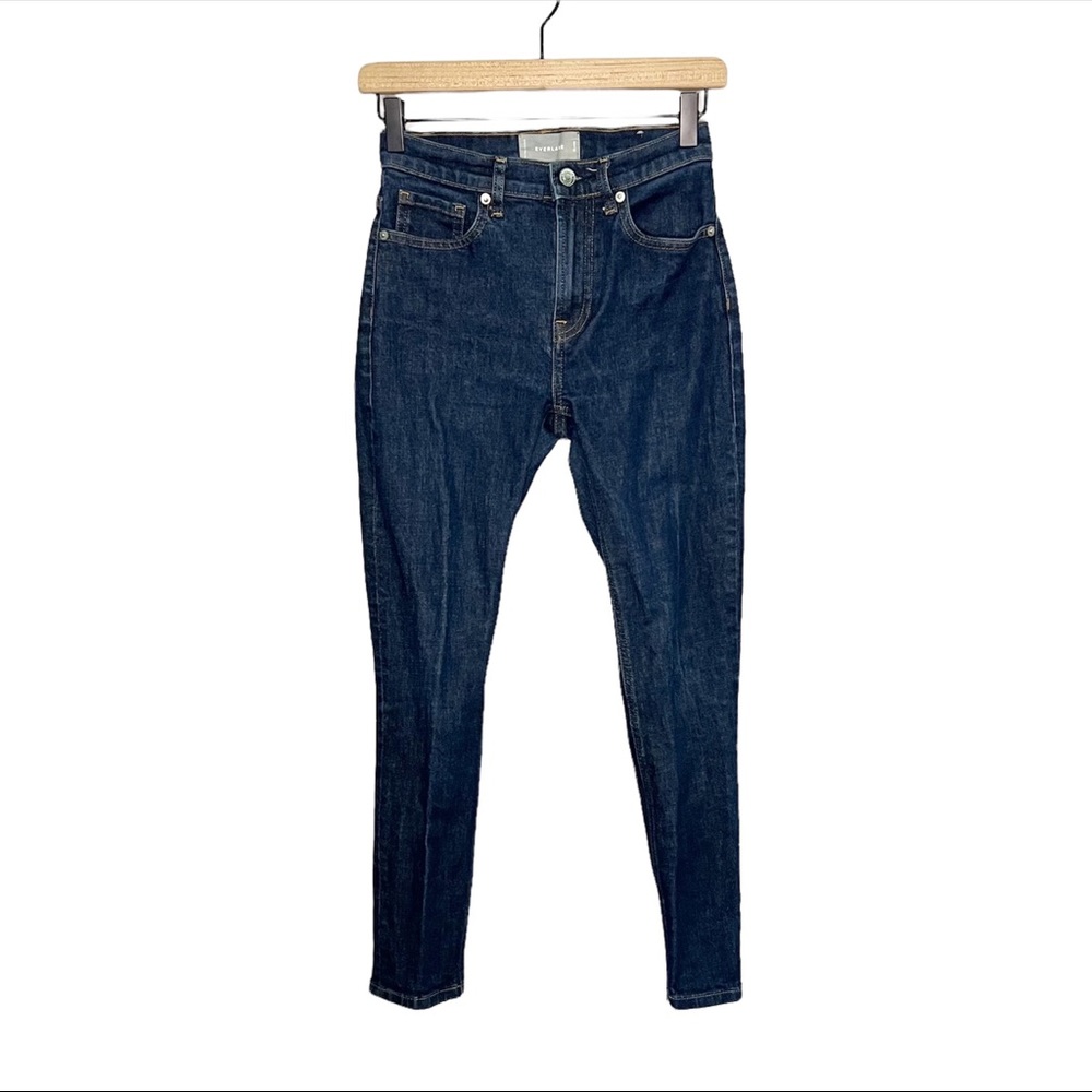 Everlane Skinny Ankle Jeans in Dark Wash Blue 25A 25P 25 Petite Ankle